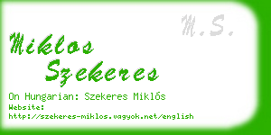 miklos szekeres business card