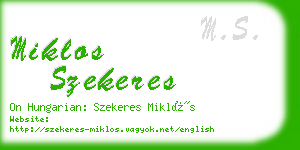 miklos szekeres business card